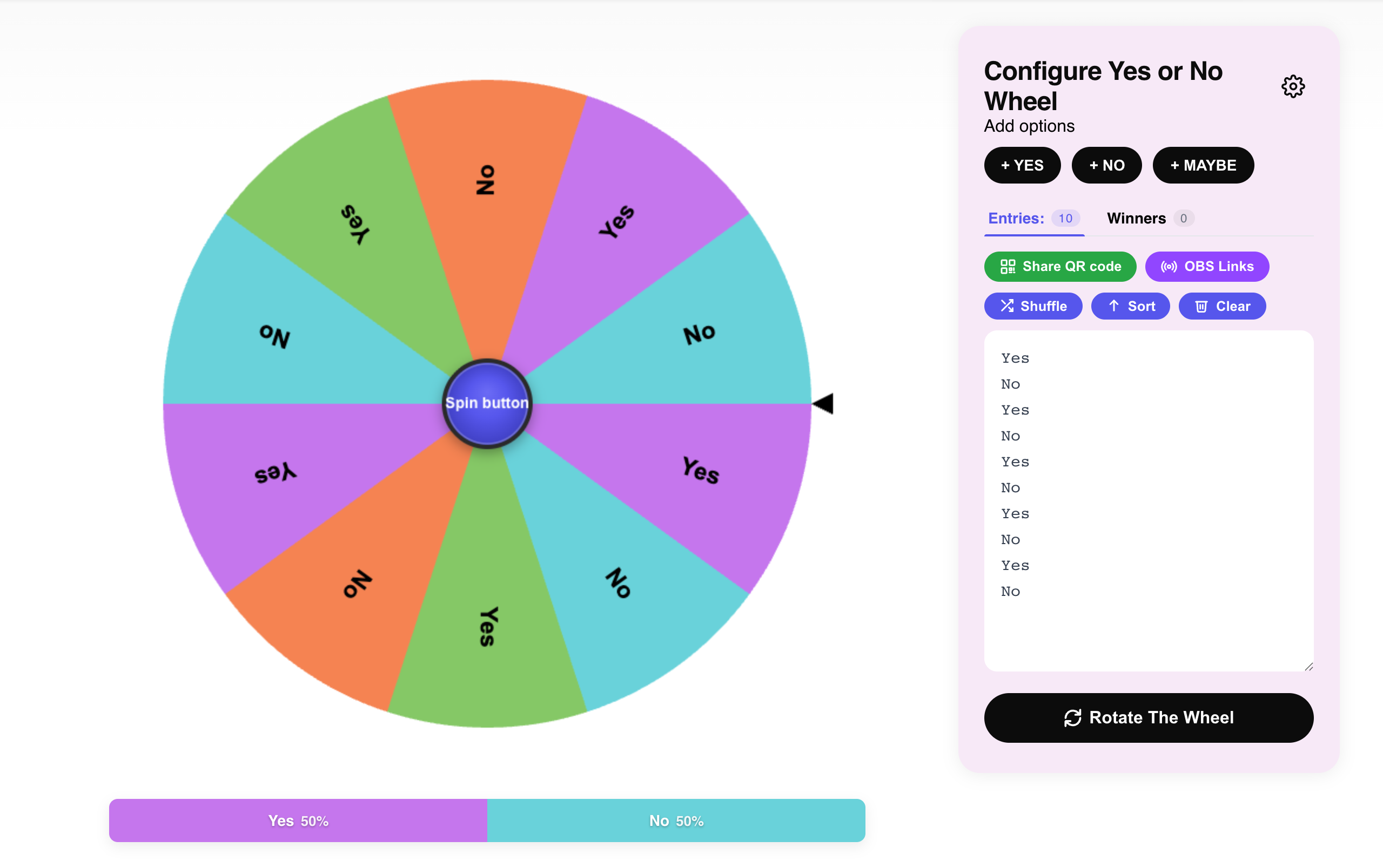 yes or no wheel