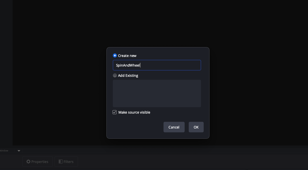 OBS dialog for naming the new browser source
